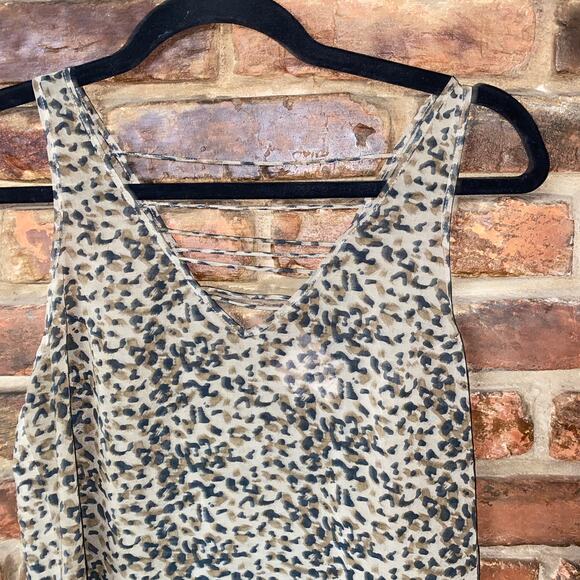 YAYA Nom De Plume Leopard Print Strappy Sleeveless Tank Top Women's Size Small - Picture 2 of 6
